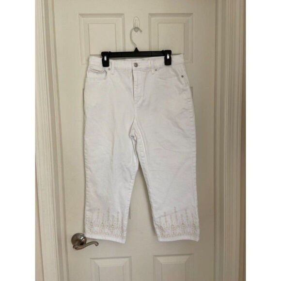 Gloria Vanderbilt Women's White Amanda Capris (Size 12) - Picture 1 of 3